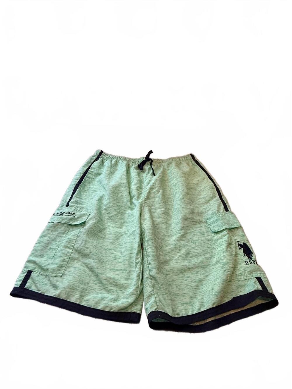U.S. Polo Assn. Men’s Swim Trunks Size 2XL Mint Green Heather Cargo Board Shorts